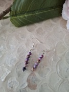 Kolczyki handmade srebro z naturalnych kamieni jaspis cesarski 