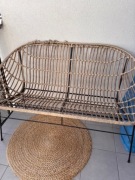 Ławka ratanowa balkon ogród beż jasna 