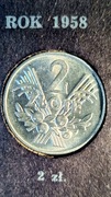 2 zł 1958r, piękny stan, bez obiegu