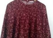 Mango - sukienka bordo z kwiatowym wzorem roz.128 wiskoza