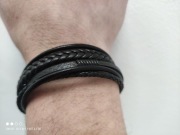 Bransoletka męska, 21 cm, skóra