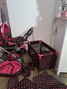 WÓZEK DLA LALEK DORIS TORBA SPACERÓWKA ŁÓŻECZKO NOSIDEŁKO GONDOLA PREZENT