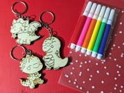 Zestaw breloczków - Dinozaury do pomalowania