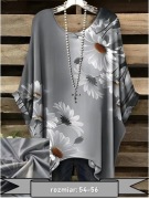 Szara tunika w dużym rozmiarze stokrotki r. 54-58