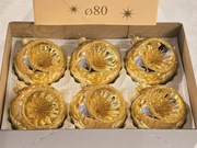 Bombki choinkowe złote reflektorki 6 szt ozdoby na choinkę retro styl prl 