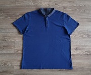 F&F GRANATOWA MĘSKA KOSZULA POLO Z KRÓTKIM RĘKAWEM 100% BAWEŁNA XXL