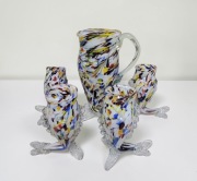 Dzbanek i 4 szklanki Murano 