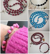 Bransoletka różaniec dziesiątka z kamieni komunia