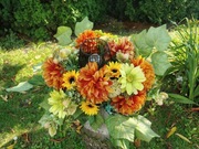 Kompozycja na grób cmentarz z lampką LED okrągła 