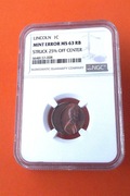 USA 1 cent Lincoln ERROR  NGC  MS63  RB