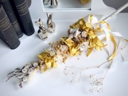 Palma wielkanocna z suszu żółta prezent dekoracja Wielkanoc