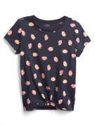 GAP t-shirt | koszulka z wiązaniem | granatowa | truskawki | 13 14 lat