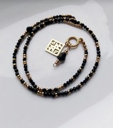 Czarny turmalin naszyjnik choker kamienie naturalne prezent toggle 