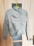 Szara krótka bluza rozpinana na zamek rozmiar S/M Y2K