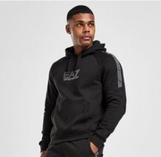 Emporio Armani EA7 Grain Tape Bluza z kapturem Czarny Tu: L