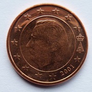 BELGIA 2001 5 CENTÓW UNC !!!!!!!!!!