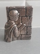 Przycisk srebro?zyd czytajacy talmud piekny