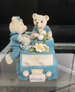 dekoracja skarbonka samochód z misiami