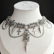 Chainmail Choker Naszyjnik Gotycki Wiking Edgy Mroczny Styl Metalhead