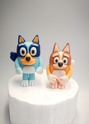Figurki z masy cukrowej Bluey i Bingo toppery na tort dostępne od ręki 