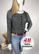 Bawełniany sweter damski H&M M 38 gruby streetstyle casual na zimę święta