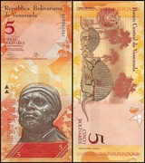 WENEZUELA 5 BOLIVARES 2013 UNC