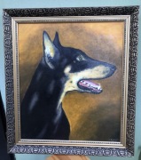 Portret dobermana olej na płótnie rama 