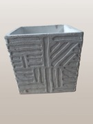 OSŁONKA NA DONICZKĘ DONICA BOHO Z BIELONEJ TERAKOTY MODNY WZÓR AZTECKI