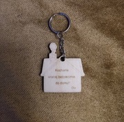 Drewniany brelok do kluczy Domek