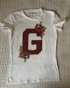 Guess t shirt koszulka bluzka biała print logo xs 34 modna