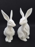 Zestaw 2 dekoracyjnych zajączków wielkanocnych - matowy marmur