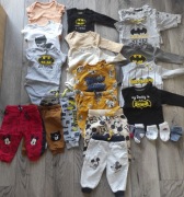 Paka ubrań r. 68 chłopiec motyw Batman i Myszka Miki