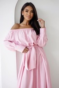 Sukienka damska maxi Basic casual róż Hiszpanka one size 