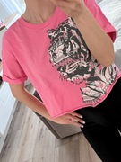 Primark Atmosphere Crop Top Krótka Bluza Bluzka Oversized Różowa