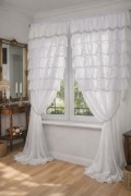 Komplet firanek z falbankami i cyrkonie 2x{145x250cm}