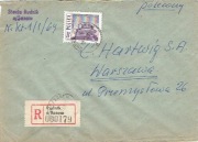 Rudnik nad Sanem  -  Koperty listów poleconych 1969 r