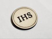 Drewniana hostia dekoracja opłatek IHS tabliczka