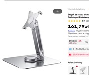 Stojak ze stopu aluminium do przenośnego monitora. Tylko Uchwyt!!
