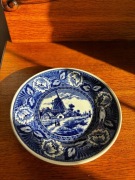 Talerz patera Delft Holandia kobalt porcelana vintage lata 80 antyk