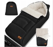 Śpiworek zimowy dziecięcy na zamek Do wózka, czarny KIDIZ