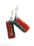 Pomarańczowy agat ognisty i srebro, kolczyki