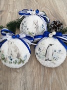 Bombka rękodzieło decoupage medaliony 