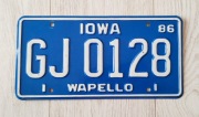 Tablica rejestracyjna USA IOWA 1986