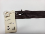 Zamek spiralny spirala kryty 45cm ciemny czarno brązowy