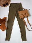 Damskie leginsy, wysoki stan, prążkowane, zielone r XS/34 Boohoo