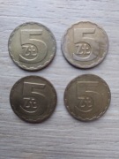 Polska 5 zł zestaw 1975-1985 stan -I/+II; mosiądz manganowy; 10 monet