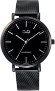 Zegarek męski Q&Q C34A-011PY mesh kwarcowy czarny Citizen nowy 40 mm