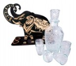 Kieliszki karafka stojak Słoń prezent magistra inżyniera urodziny