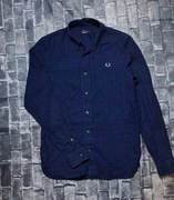 FRED PERRY KOSZULA MĘSKA Z DŁUGIM RĘKAWEM W KRATKĘ LOGO PREMIUM CASUAL