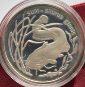 20 zł Zwierzęta świata Sum (łac. Silurus glanis) Ag925 mennicza 